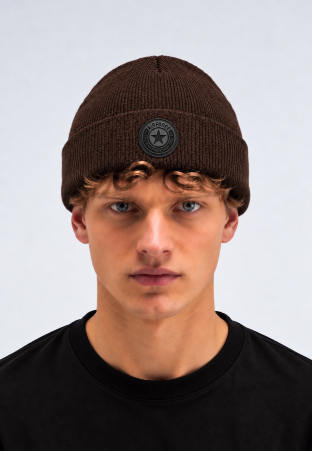 Afbeelding van BONNET Small Logo FRU0620 Dark Coffe - Beanie - Airforce